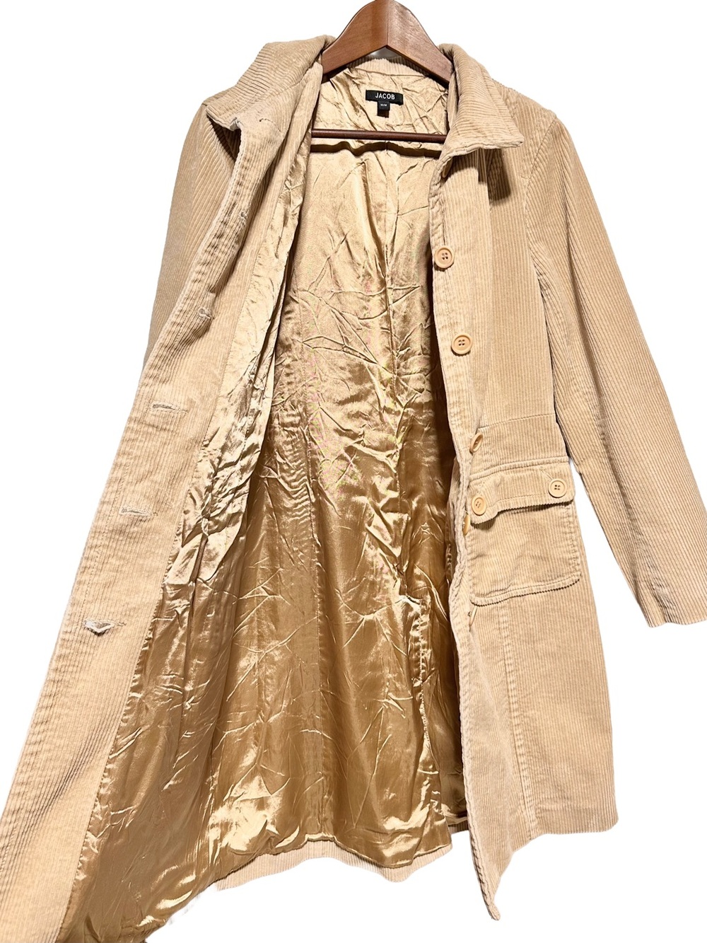 JACOB Corduroy Coat Neutral Minimalist CBK Quiet Luxury Coat - Picture 5 of 9